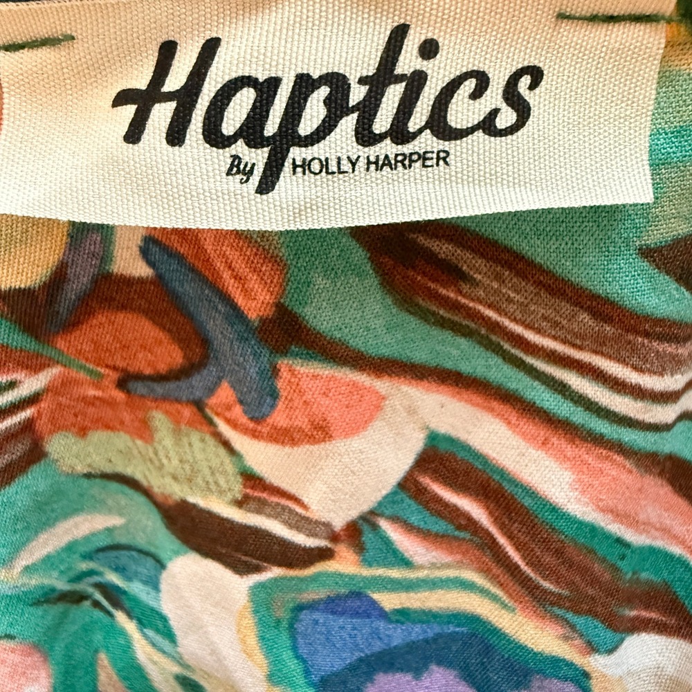 Haptics Women's Frill Floral Puff Sleeve Peplum‎ Blouse Size M - Picture 5 of 6